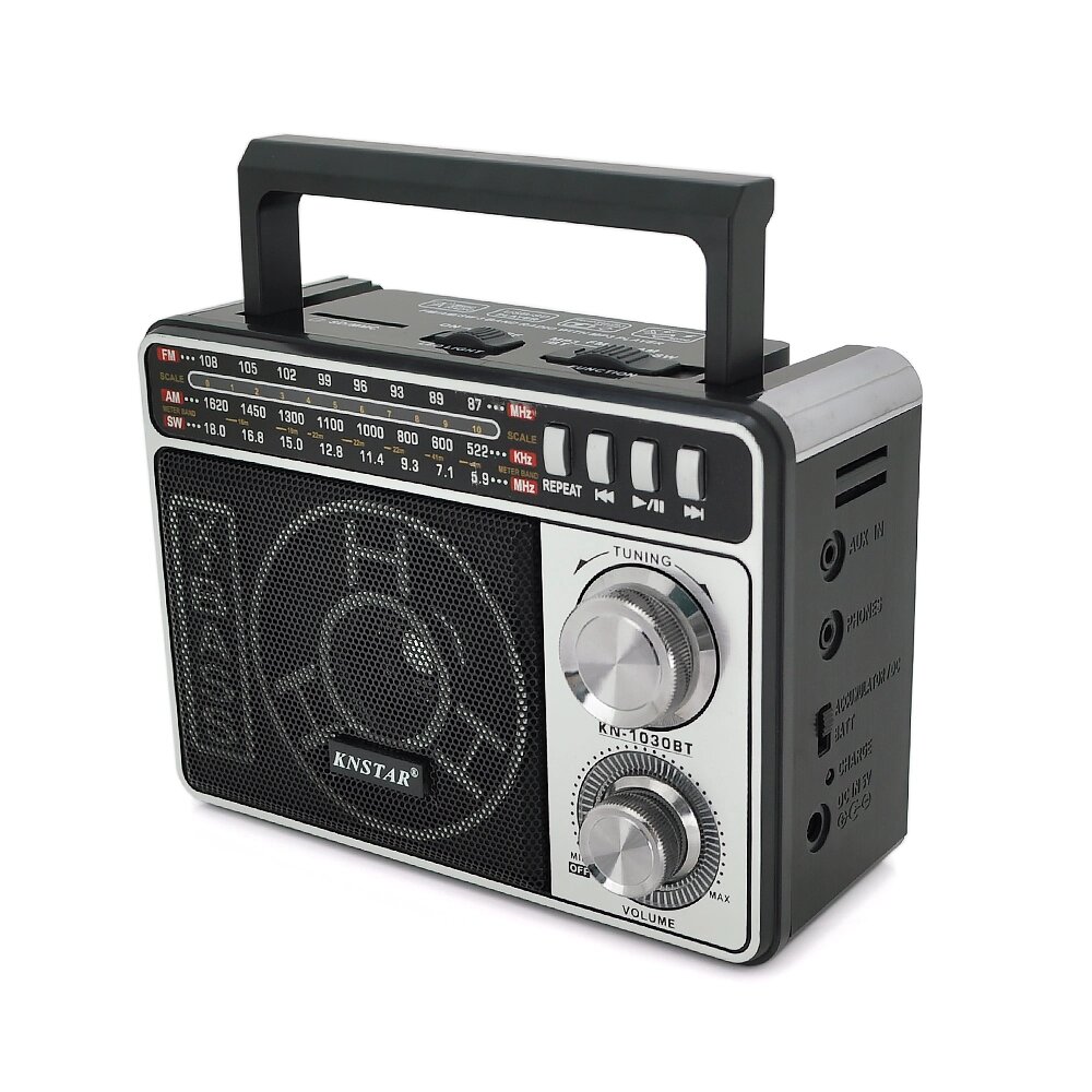 Радіо з ліхтариком Knstar KN-1030BT, FM/AM/SW радіо, Входи: SDMMC, USB, Mix color, Box від компанії Price Killer - фото 1