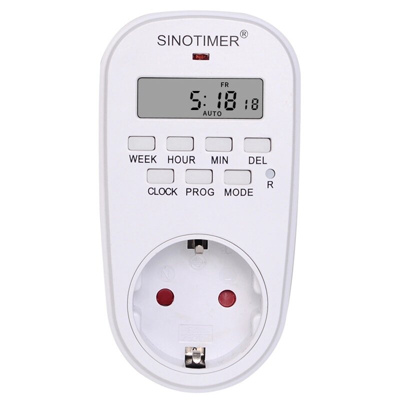 Розетка із цифровим тижневим таймером Sinotimer TM518, 16A, 3000W, 230V від компанії Price Killer - фото 1