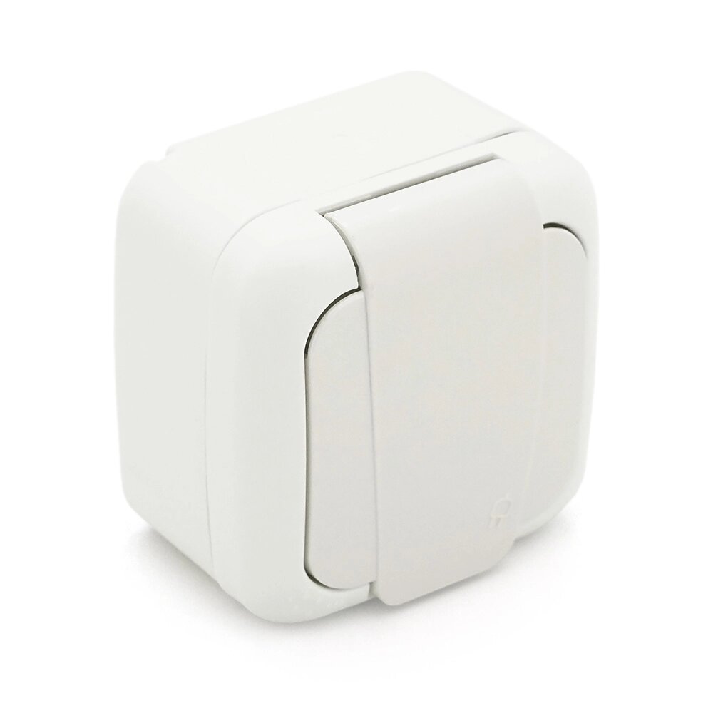 Розетка одинарна ViKO Palmiye із заземленням, із захисними шторками, зовнішнього монтажу з кришкою, P54, AC: 110-250, 16A від компанії Price Killer - фото 1