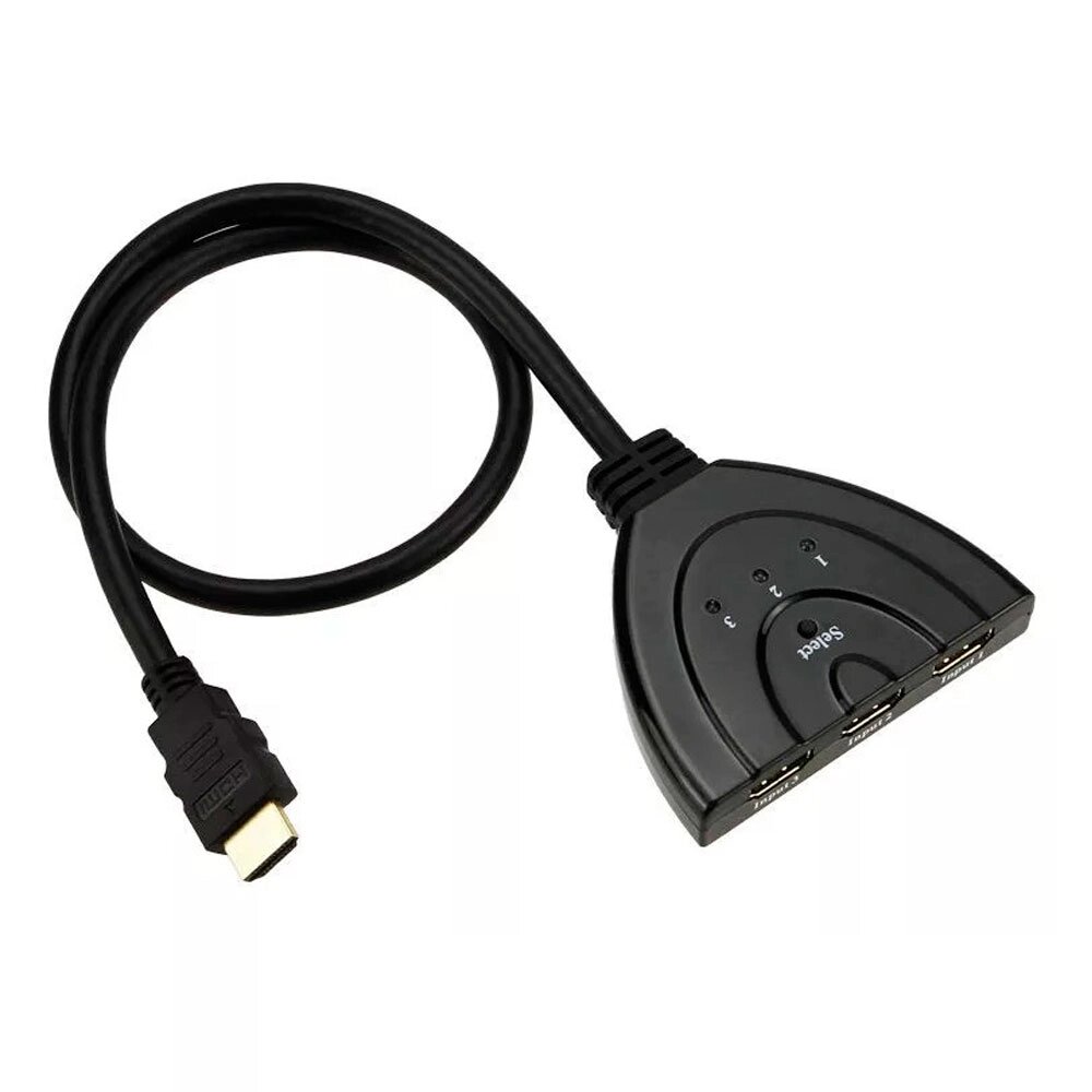 Розгалужувач HDMI (тато) на 3* HDMI (мама), 1080P, 0,8м, Black від компанії Price Killer - фото 1