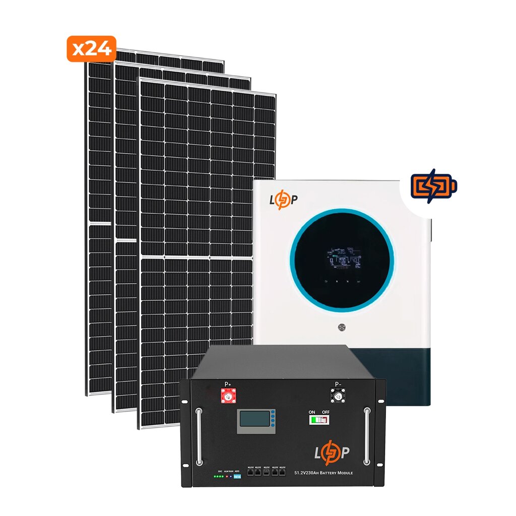 Сонячна електростанція (СЕС) Преміум + 11kW АКБ 11kWh LiFePO4 230 Ah від компанії Price Killer - фото 1