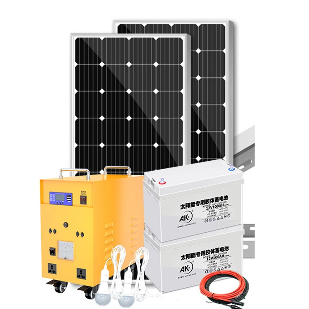 Сонячна станція з накопиченням енергії + інвертор 2000W + Solar panel 2x200W + акумулятор 2x100AH, від компанії Price Killer - фото 1