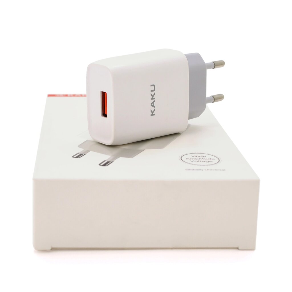 СЗУ AC100-240V iKAKU KSC-215 NATU, 1xUSB, 2.1A, White, Box від компанії Price Killer - фото 1