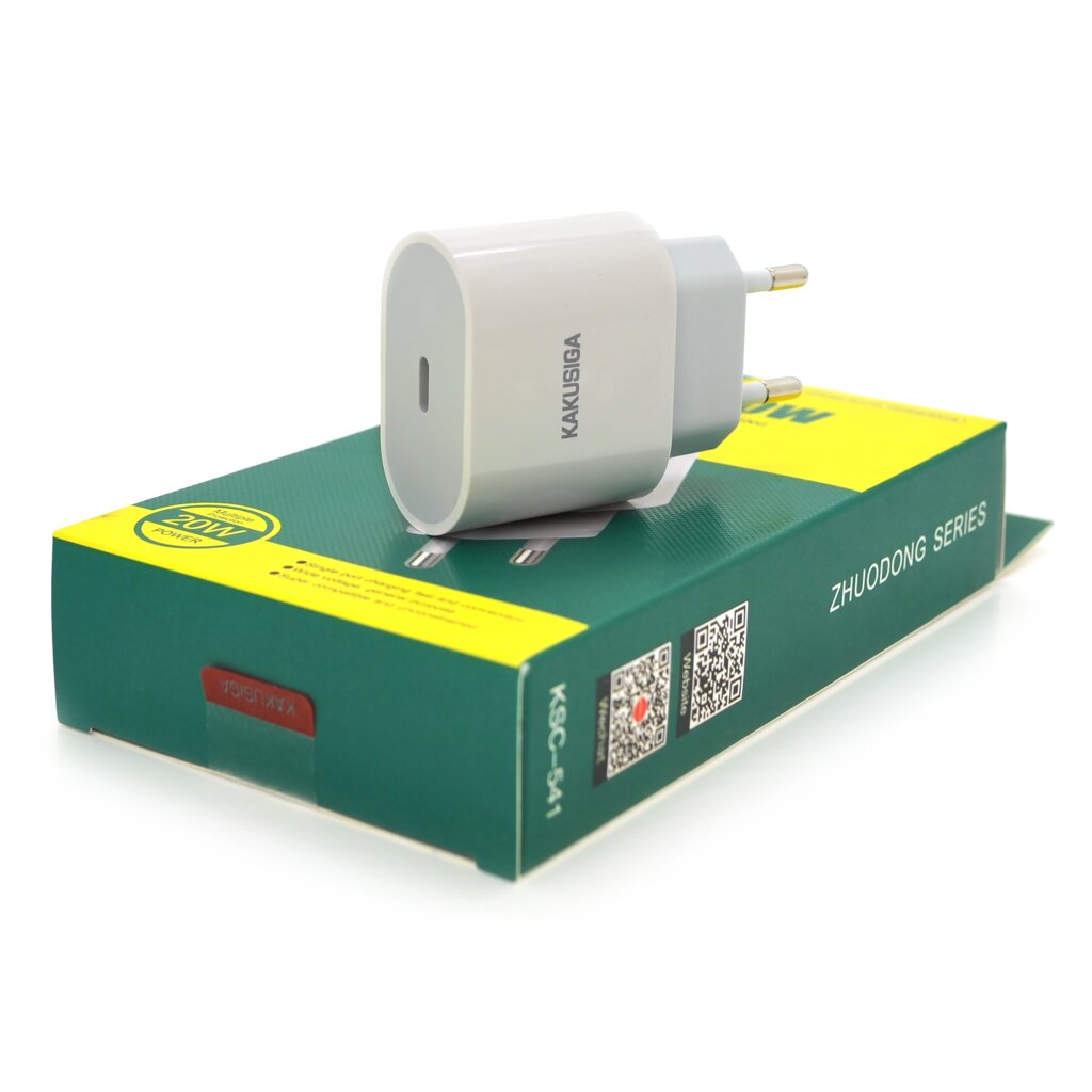 СЗУ AC100-240V iKAKU KSC-541 ZHUODONG PD20W fast charger, White, Box від компанії Price Killer - фото 1