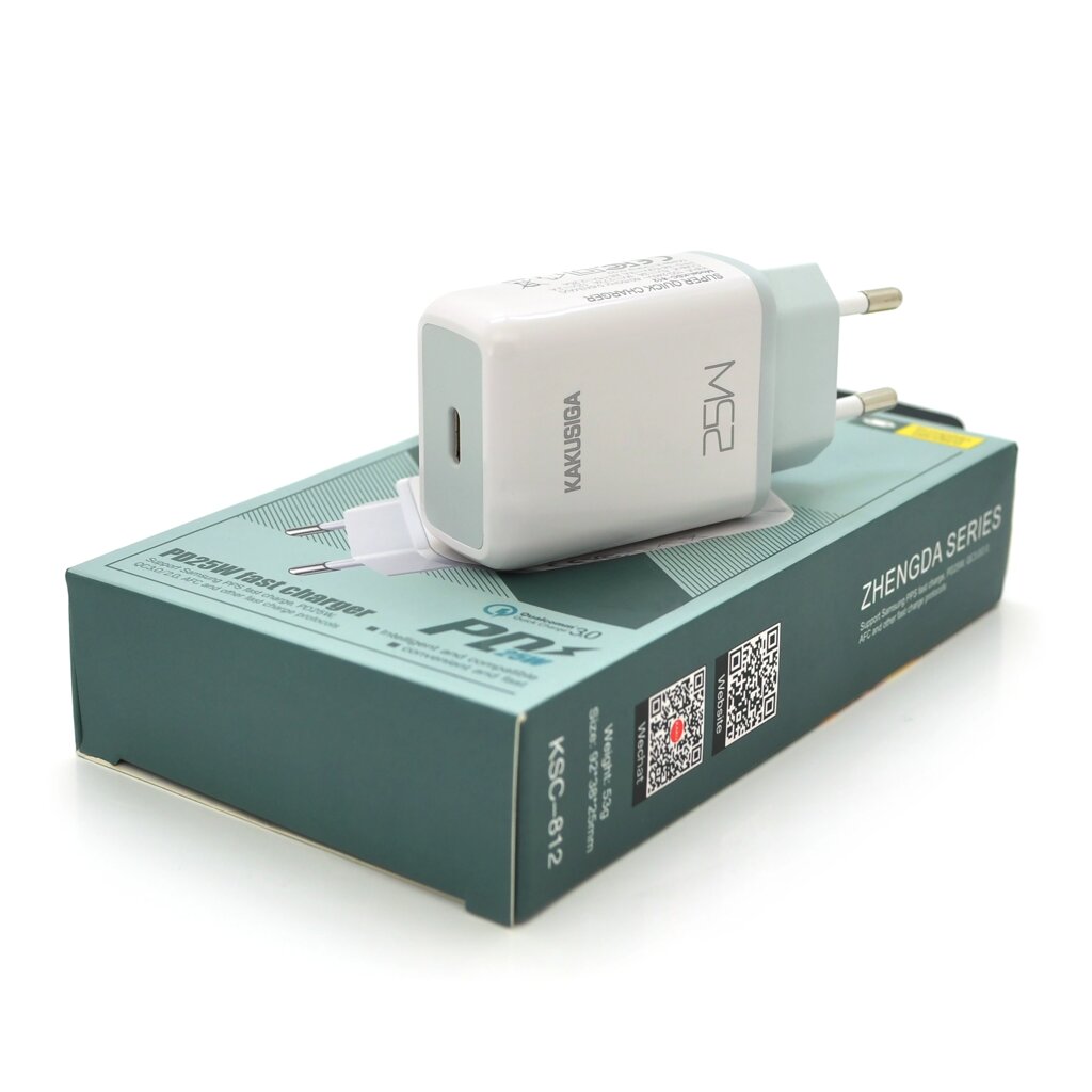 СЗУ AC100-240V iKAKU KSC-812 Zhengda Series PD25W charger, White, Box від компанії Price Killer - фото 1