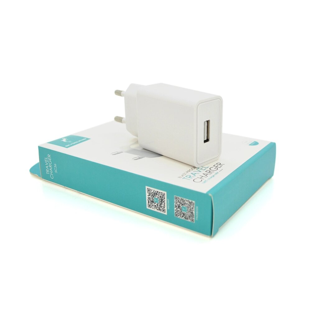 СЗУ Dolphin SC36 110-240V, 1xUSB , 5V/2,4A, White, Box від компанії Price Killer - фото 1