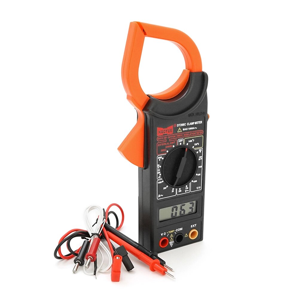 Токові кліщі HAOYUE DT-266C Вимірювання: V (AC/DC), A (AC/DC), Ω, hFE (NCV). Функції: прозвонка, тест діодів. від компанії Price Killer - фото 1