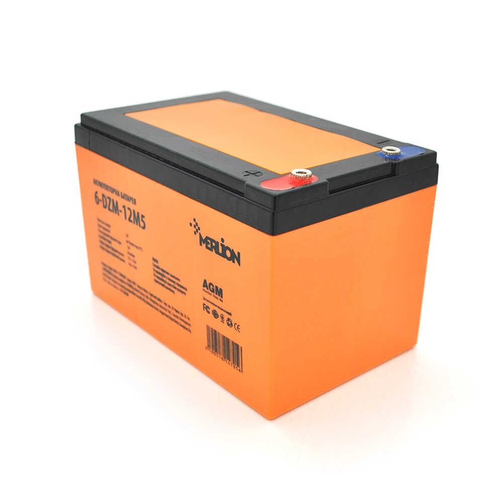 Тягова акумуляторна батарея AGM MERLION 6-DZM-12, 12V 12Ah M5 ( 151х98х101 мм ) Orange Q3 від компанії Price Killer - фото 1