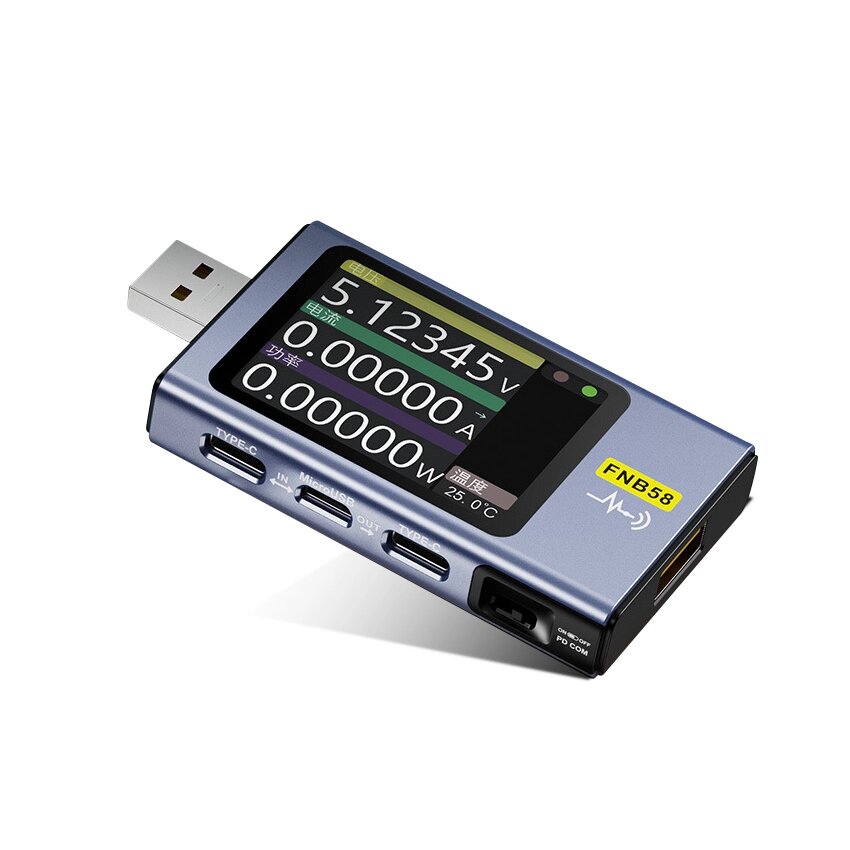 USB тестер Fnirsi FNB58 напряжения (4-28V) и тока (0-7A), Bluetooth, Box від компанії Price Killer - фото 1