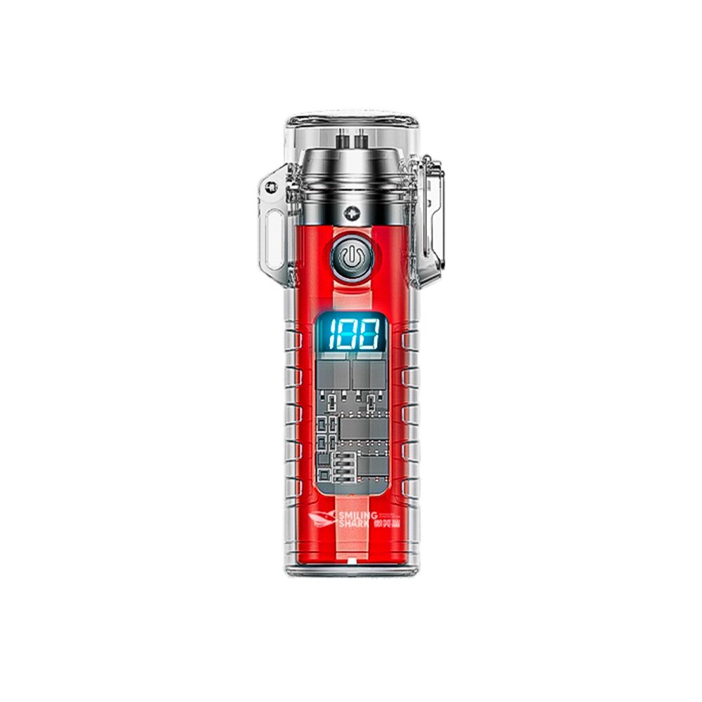 Запальничка дугова з ліхтариком KY-RD, LED 3 режиму, Li-ion 260mAh, Type-C, IP56, 95x28mm, Red, BOX від компанії Price Killer - фото 1