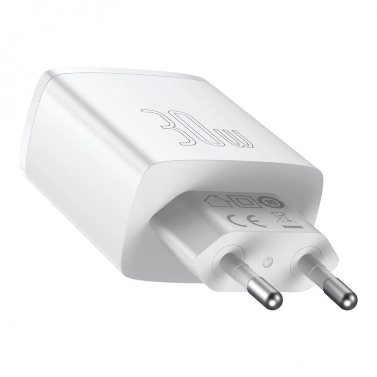 Зарядний пристрій Baseus Compact Quick Charger 2U+C 30W EU Білий (CCXJ-E02) від компанії Price Killer - фото 1