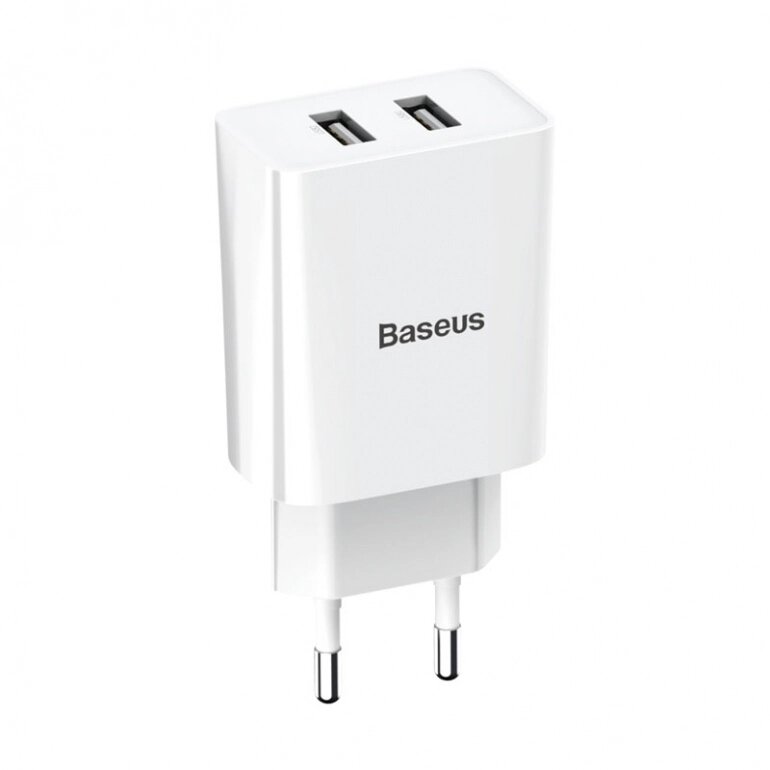 Зарядний пристрій Baseus Speed Mini Dual USB 10.5W Білий (CCFS-R02) від компанії Price Killer - фото 1