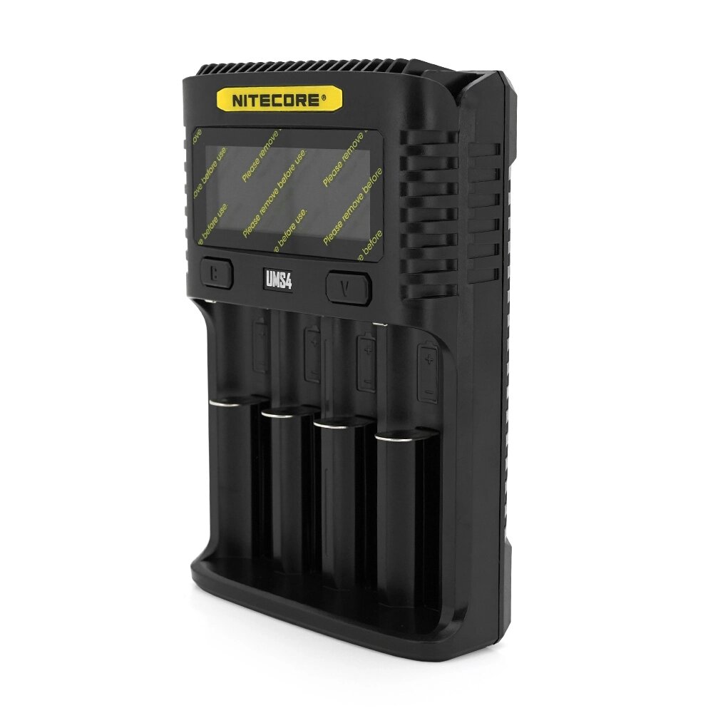 Зарядний пристрій універсальне Nitecore Digicharger UMS4, 4 каналу, LCD дисплей, підтримує Li-ion, Ni-MH і Ni-Cd від компанії Price Killer - фото 1