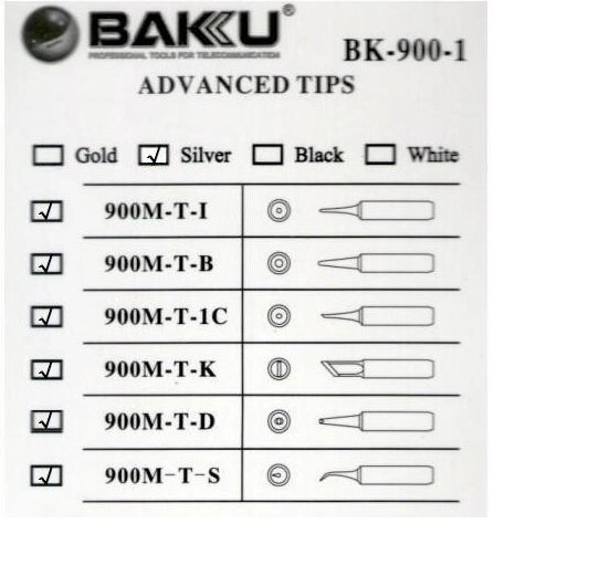 Жало для паяльника BAKKU BK-900M-T-D, silver від компанії Price Killer - фото 1