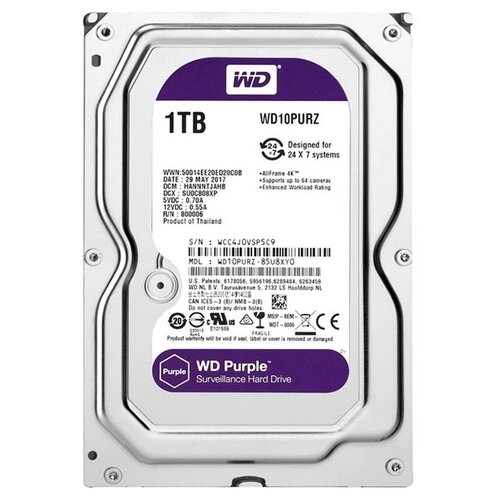 Жорсткий диск Western Digital Purple 1TB 64MB 5400rpm WD10PURZ 3.5 SATA III від компанії Price Killer - фото 1