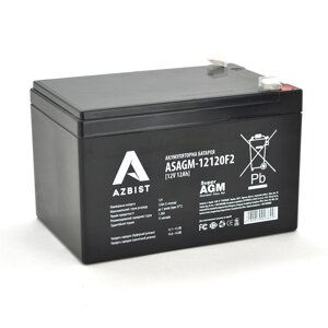 Аккумулятор azbist super AGM ASAGM-12120F2, black case, 12V 12.0ah (151х98х 95 (101Q6/192