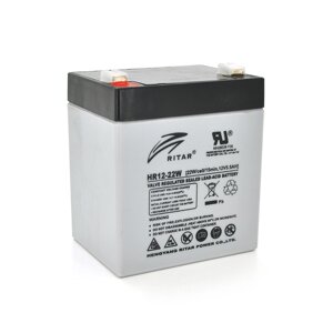 Акумуляторна батарея AGM RITAR HR1222W, Gray Case, 12 V 5.5 Ah (90 х 70 х 101 (107) 1.55kg Q10