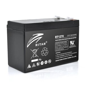Акумуляторна батарея AGM RITAR RT1270B, Black Case, 12 V 7.0 Ah ( 151 х 65 х 94 (100) Q10
