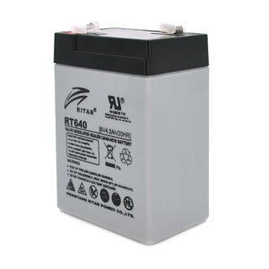 Акумуляторна батарея AGM RITAR RT640, Black Case, 6 V 4 Ah ( 70х47х99 (107Q20