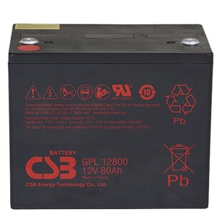 Акумуляторна батарея CSB GPL12800, 12 V 80 Ah (261х168х210 (220)