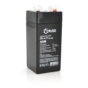 Акумуляторна батарея europower AGM EP4-4F1 4 V 4 ah ( 47 x 47 x 100 (105 black Q30/2160
