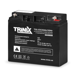 Акумуляторна батарея гелева 12В 20Аг Trinix TGL12V20Ah/20Hr GEL Super Charge (44-00070)
