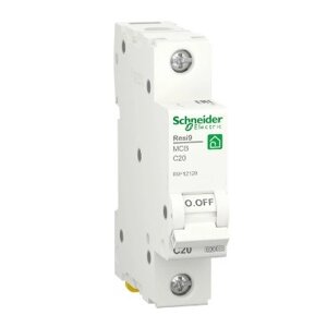 Автоматичний вимикач Schneider RESI9 20А, 1P, крива С, 6 кА