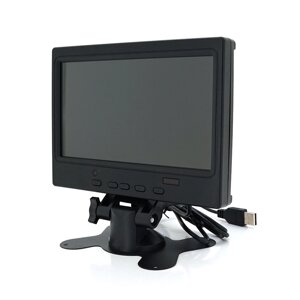 Автомобільний РК-монітор 7"16:9) панель IPS, AV/VGA/HDMI роз'єми + touchscreen, 1024*600ips, 12-24 V, BOX