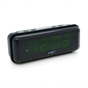 Електронний годинник VST-738, будильник, живлення від кабелю 220 V, Light Green Light
