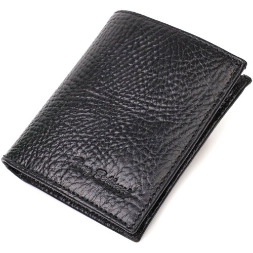 Компактний гаманець з зручним функціоналом з натуральної шкіри Tony Bellucci 22069 Чорний