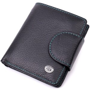 Шкіряний стильний гаманець із монетницею зовні для жінок ST Leather 19454 Чорний