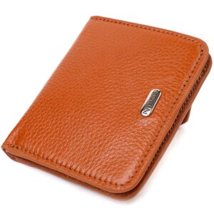 Невеликий жіночий гаманець з натуральної шкіри флотар CANPELLINI 21796 Світло-коричневий