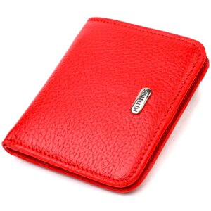 Чудовий жіночий гаманець невеликого розміру з натуральної шкіри флотар CANPELLINI 21803 Червоний