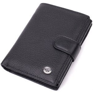 Солідний чоловічий гаманець із натуральної шкіри ST Leather 22467 Чорний