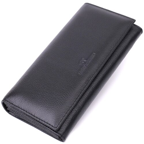 Зручний жіночий гаманець із натуральної шкіри ST Leather 22523 Чорний