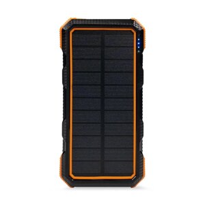 Повербанк з сонячною панеллю 20000mAh Power Bank Kraft KPB-U1830WFCS Orange бездротова зарядка LED-ліхтар (43-00066)