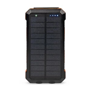 Повербанк з сонячною панеллю 20000mAh Power Bank Kraft KPB-U2230WFCSL Orange бездротова зарядка LED-ліхтар (43-00064)