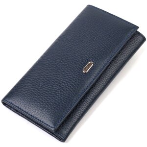 Жіночий місткий гаманець з натуральної шкіри CANPELLINI 21830 Синій