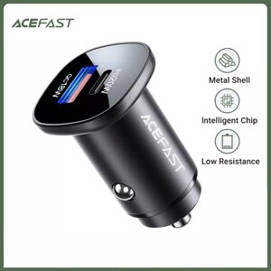 Автомобільний зарядний пристрій в прикурювач Acefast B1 Quick Charge USB+USB-C PD-20W/QC-18W 38W Black