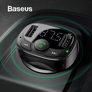 Автомобільний FM-трансмітер Baseus S-09A модулятор USB автомобільний зарядний пристрій Black