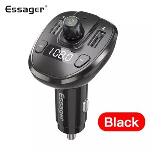Автомобільний FM-трансмітер Essager F01 модульатор USB автомобільний зарядний пристрій Black