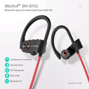 Бездротові водонепроникні навушники з мікрофоном (гарнітура) Blitzwolf BW-BTS2 Black