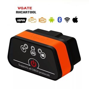 Діагностичний автосканер Vgate iCar2 ELM 327 OBD2 V2.1 WiFi для Android, iOS, Windows Orange