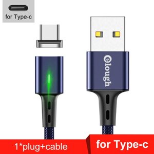 Elough E-Star 3A магнітний USB Type-C кабель. Швидке заряджання Qualcomm Quick Charge 3.0 Moonlight Blue