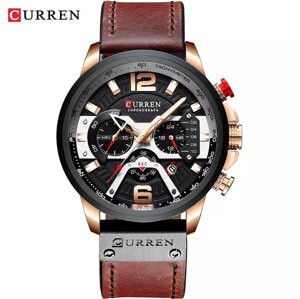 Чоловічий стильний водонепроникний годинник CURREN 8329 Rose Gold Black