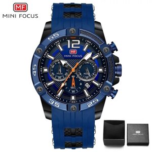 Зовнішній кварцовий чоловічий годинник Mini Focus MF0349G Blue-Black