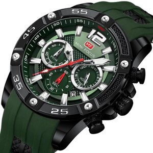 Зовнішній кварцовий чоловічий годинник Mini Focus MF0349G Green-Black