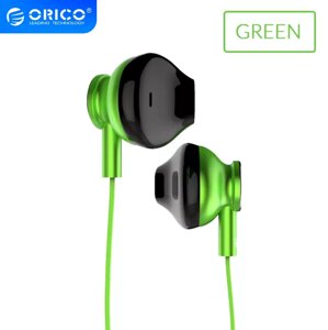 Навушники провідні Orico Soundplus-RM3 Green з мікрофоном