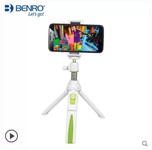 Селфі-стик, Bluetooth монопод для селфі Benro Let's go! White-Green. Для iPhone, Android, GoPro