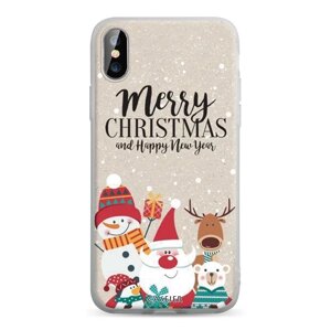 Силіконовий чохол для Apple iPhone X/ iPhone XS з принтом Merry Christmas